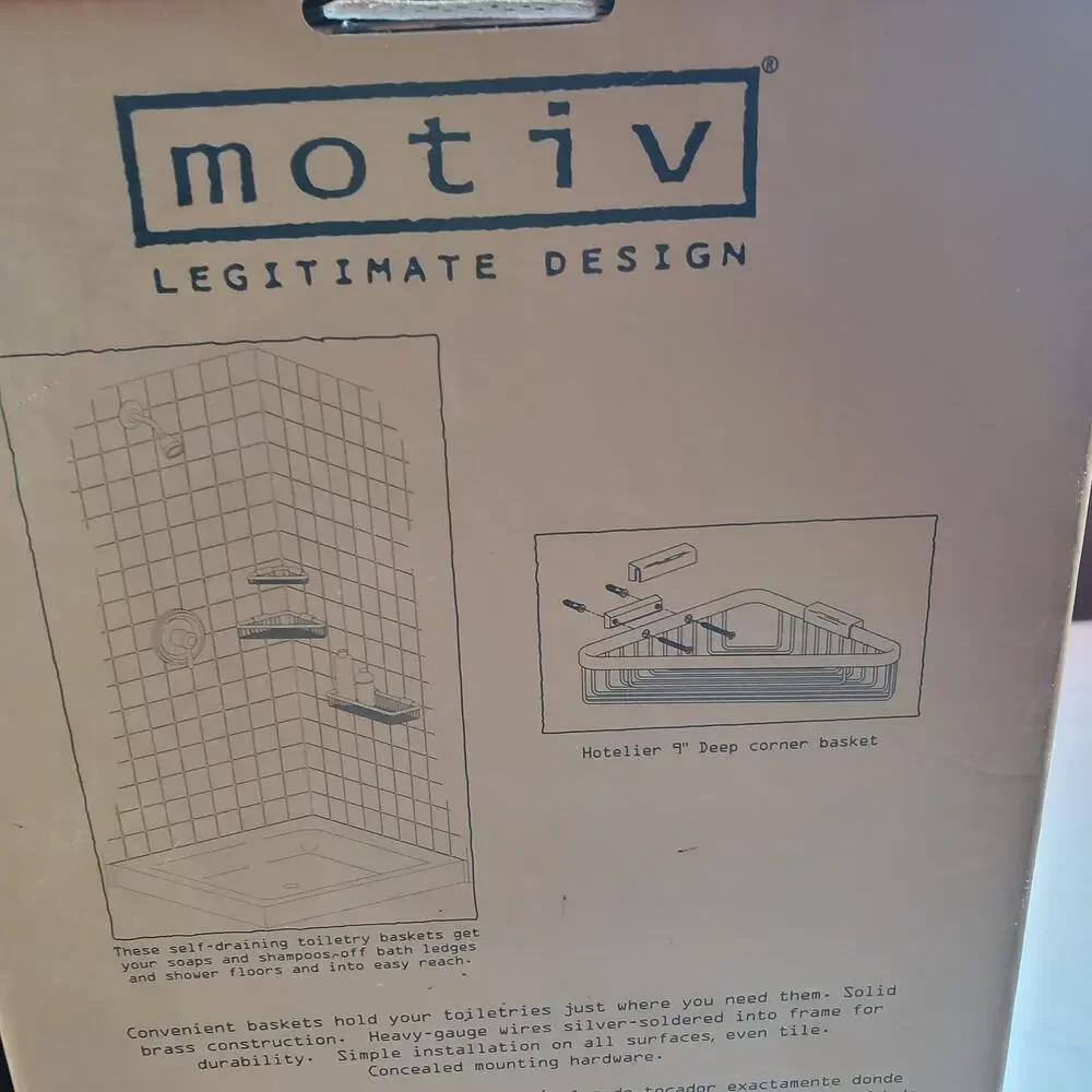 Motiv Hotelier Series toiletry shower soap basket in a satin nickel finish